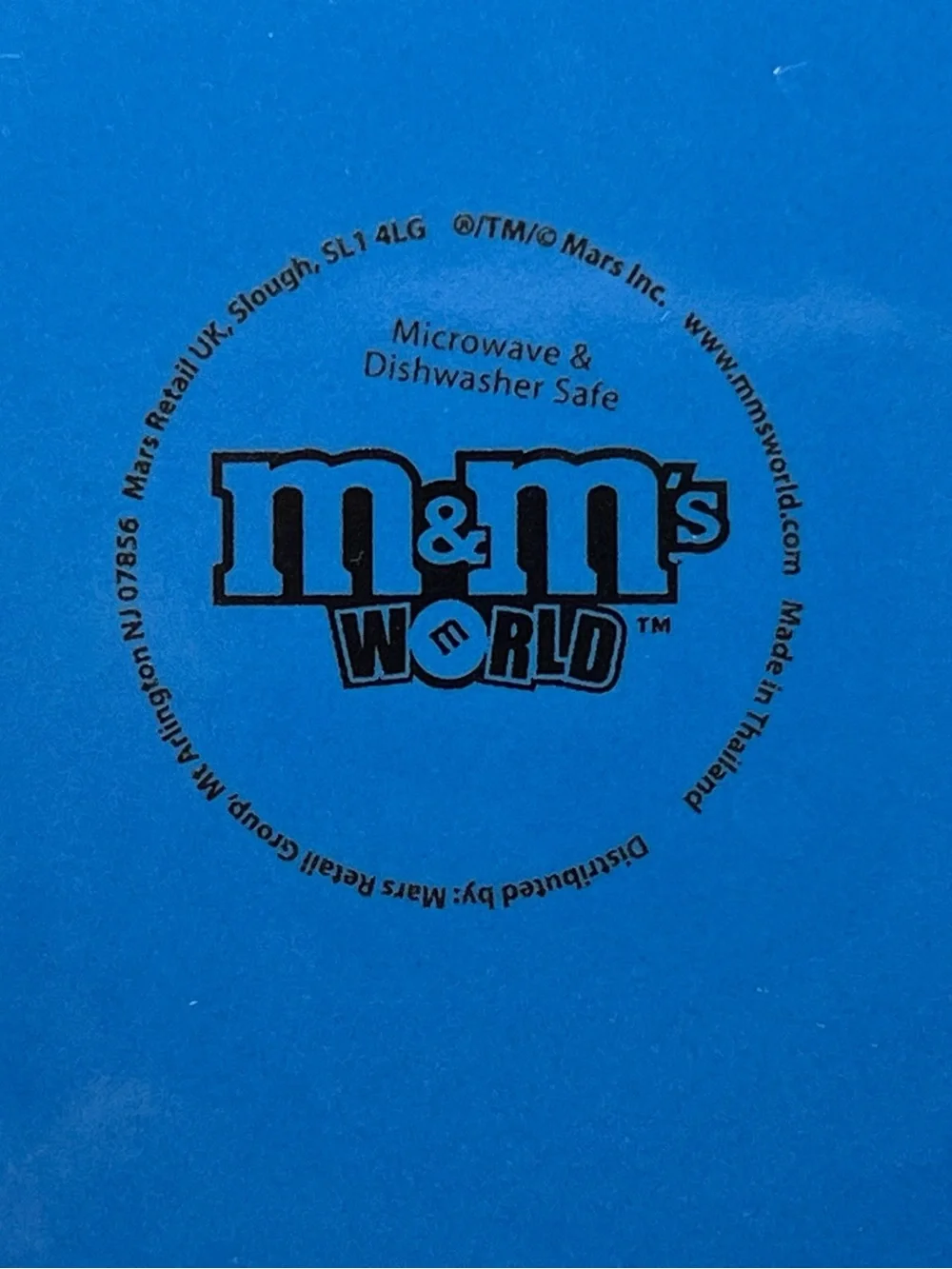 ☀️2/$20 Blue M&Ms World Teapot w Lid | Grumpy Tired Face | No Cup | EUC